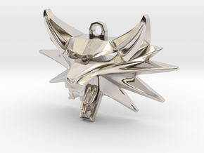Witcher Pendant Keychain in Rhodium Plated Brass
