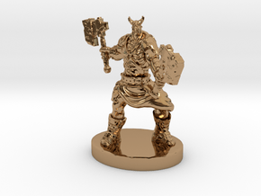Orc Warrior Figurine in Polished Brass