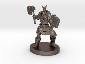 Orc Warrior Figurine in Polished Bronzed Silver Steel