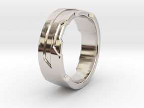 Ring Size H in Rhodium Plated Brass