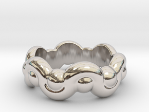 Strange Fantasy Ring 14 - Italian Size 14 in Rhodium Plated Brass