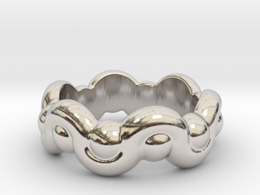 Strange Fantasy Ring 15 - Italian Size 15 in Rhodium Plated Brass