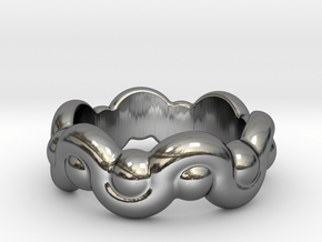 Strange Fantasy Ring 15 - Italian Size 15 in Fine Detail Polished Silver
