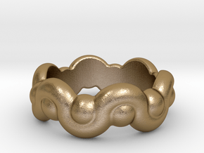 Strange Fantasy Ring 16 - Italian Size 16 in Polished Gold Steel