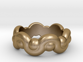 Strange Fantasy Ring 18 - Italian Size 18 in Polished Gold Steel