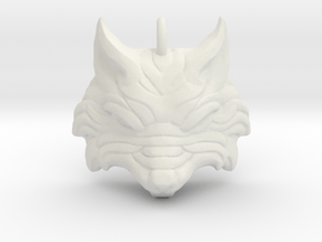 Fenrir - Norse Wolf Pendant in White Natural Versatile Plastic