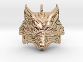 Fenrir - Norse Wolf Pendant in 14k Rose Gold Plated Brass