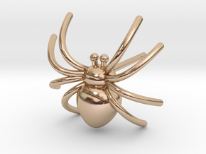 Spider post Earring 3D printing in 14k Rose Gold Plated Brass