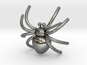 Spider post Earring 3D printing in Fine Detail Polished Silver