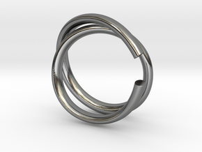 Coil Ring B in Fine Detail Polished Silver