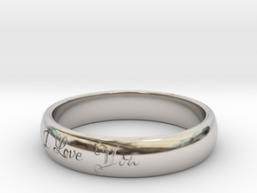 Ring Love You in Rhodium Plated Brass