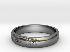 Ring Love You in Fine Detail Polished Silver