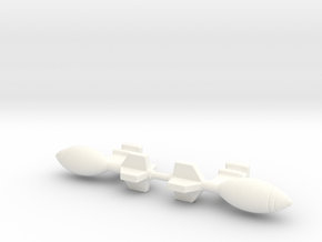 M.A.S.K. Goliath racecar slicker bombs (x2) in White Processed Versatile Plastic