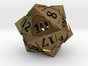 'Starry' D20 Balanced Gaming Die in Polished Bronze