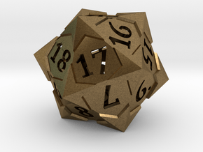 'Starry' D20 Spindown Life Counter Die in Natural Bronze