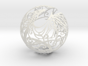 Dragon Sphere Ornament in White Natural Versatile Plastic