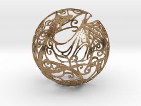 Dragon Sphere Ornament in Natural Brass
