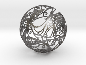 Dragon Sphere Ornament in Polished Nickel Steel