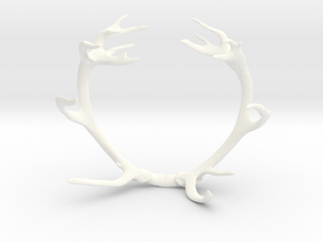 Red Deer Antler Bracelet 90mm in White Processed Versatile Plastic