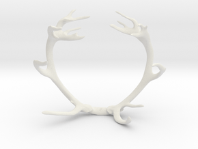 Red Deer Antler Bracelet 60mm in White Natural Versatile Plastic