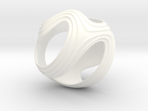 Iron Rhino - Iso Sphere 1 - Ribbed Pendant Design in White Processed Versatile Plastic