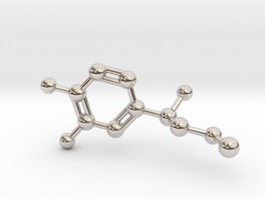 Adrenalin Molecule Pendant BIG in Rhodium Plated Brass