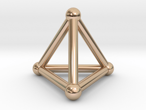 0277 Tetrahedron V&E (S&B) (a=10mm) in 14k Rose Gold Plated Brass