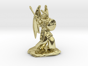 Winged Dragonborn Druid with Scimitar and Shield in 18k Gold