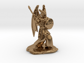Winged Dragonborn Druid with Scimitar and Shield in Natural Brass