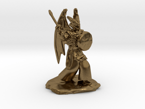 Winged Dragonborn Druid with Scimitar and Shield in Natural Bronze