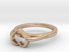 Ø15.40mm - Ø0.606inch Heart Ring A in 14k Rose Gold