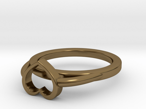 Ø15.40mm - Ø0.606inch Heart Ring A in Polished Bronze