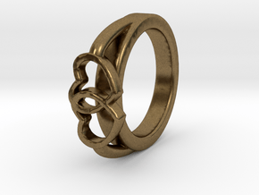 Ø15.40mm - Ø0.606inch Double Hearts Model C in Natural Bronze