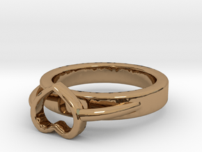 Ø15.40mm - Ø0.606inch Heart Ring A Bis in Polished Brass