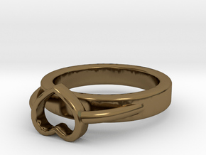 Ø15.40mm - Ø0.606inch Heart Ring A Bis in Polished Bronze