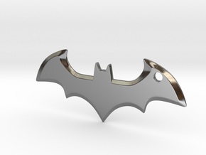 Batman logo keychain in Fine Detail Polished Silver