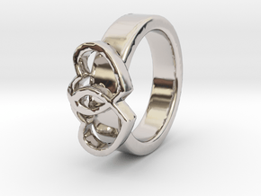 Ø15.40mm - Ø0.606inch Double Hearts Model D in Rhodium Plated Brass