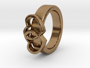 Ø15.40mm - Ø0.606inch Double Hearts Model D in Natural Brass