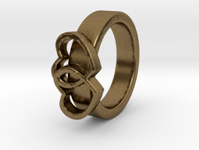 Ø15.40mm - Ø0.606inch Double Hearts Model D in Natural Bronze