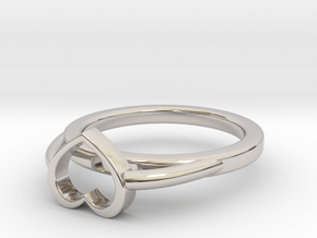 Ø22.10m- Ø0.870inch Heart Ring A in Platinum
