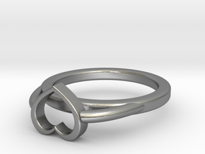 Ø22.10m- Ø0.870inch Heart Ring A in Natural Silver
