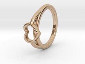 ø0.722-ø18.35 Mm Heart Ring A in 14k Rose Gold Plated Brass