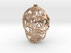 Day of the Dead Skull Earrings in 14k Rose Gold Plated Brass