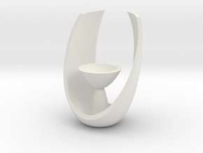 Modern Oval Tealight Holder in White Natural Versatile Plastic