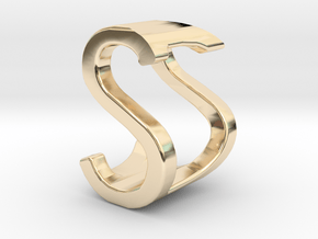 Two way letter pendant - DS SD in 14k Gold Plated Brass