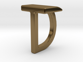 Two way letter pendant - DT TD in Polished Bronze