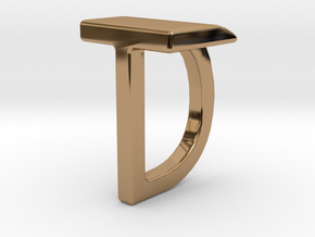 Two way letter pendant - DT TD in Polished Brass