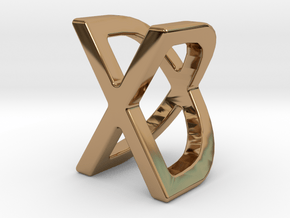 Two way letter pendant - DX XD in Polished Brass