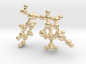 amoxicillin_ball_stick in 14k Gold Plated Brass