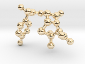 amoxicillin_ball_stick_nonH in 14k Gold Plated Brass